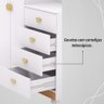Cômoda Roupeiro com Espelho 2 Portas 4 Gavetas Cristal - Branco/camarim - 7