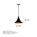 Ver imagem 2 de kit 3 Lustre Pendente Interno Balcão Chapéu Chines 23cm: Preto com Cobre