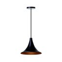 Ver imagem 3 de kit 3 Lustre Pendente Interno Balcão Chapéu Chines 23cm: Preto com Cobre