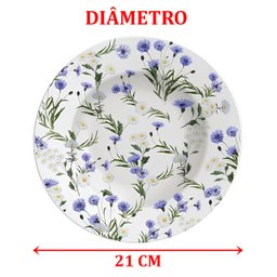 Jogo Pratos Sobremesa Lanche 6pçs 6 Pessoas Ana Alice 21cm - 4