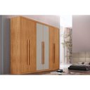 Ver imagem 1 de Guarda Roupa Casal 6 Portas (4 Frisadas) e 2 Gavetas Hawaii Naturale/off White - Rufato
