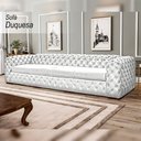 Ver imagem 2 de Sofá Decorativo Sala de Estar Duquesa 4 Lugares 280cm Couro Branco - Mozzelar