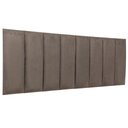 Ver imagem 1 de Cabeceira Queen Veludo Cinza Placa Modulada Estofada Ripada Adesiva