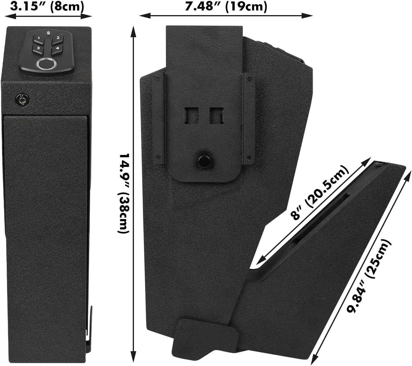 Cofre de Mesa Digital Biométrico para Pistola C/saque Rápido - 5