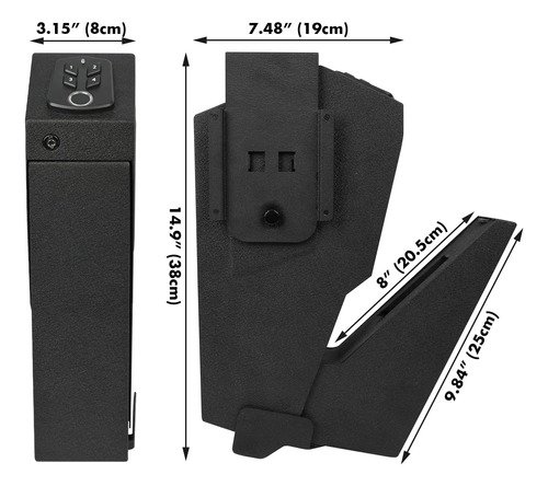 Cofre de Mesa Digital Biométrico para Pistola C/saque Rápido - 9