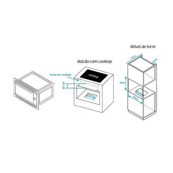 Forno Elétrico de Embutir 44 Litros Mueller Decorato Preto 110V - 10