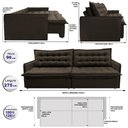 Ver imagem 2 de Sofá Sem Caixa Retrátil Reclinável 2,75m Cama inBox Versátil com Pillow Top e Molas Velusoft