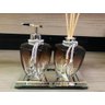 Kit Banheiro Marrom Prata Aromatizador Saboneteira Bandeja - 1