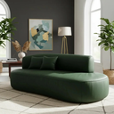 Ver imagem 3 de Sofá Orgânico Divã Estofado Sala Recepção Seed 180 Cm Zahav:courino Sintético Verde/ Courino Braça L