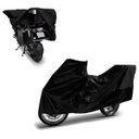 Ver imagem 3 de Capa de Couro Cobrir Moto Protetora Forrada Impermeável Anti Uv Tamanho M Carrhel Preta