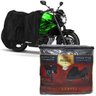 Capa de Couro Cobrir Moto Protetora Forrada Impermeável Anti Uv Tamanho G Carrhel Preta - 1