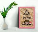 Ver imagem 1 de Quadro Decorativo Harry Potter Cartoon + Vidro 33x25 Sala:rosa