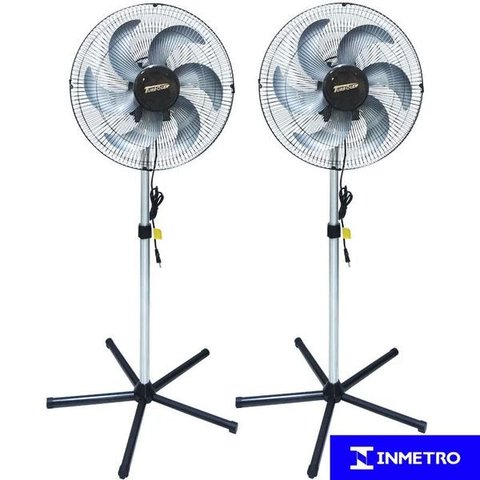 Kit 2 Ventilador Coluna 50cm Bivolt 200W Industrial Turbo Turbão 6 Pás 120 Fios Vitalex Oc50Fp