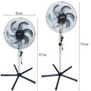 Ver imagem 3 de Kit 2 Ventilador Coluna 50cm Bivolt 200W Industrial Turbo Turbão 6 Pás 120 Fios Vitalex Oc50Fp