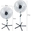 Ver imagem 3 de Kit 2 Ventilador Coluna 60cm 220V 200W Industrial Turbo Turbão 3 Pás 120 Fio Vitalex Oc60Fp220