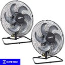 Ver imagem 1 de Kit 2 Ventiladores Mesa Chão 50cm Bivolt 110V 220V 200W Turbo Turbão 6 Pás Vitalex Om50Fp Preto
