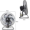 Ver imagem 3 de Kit 2 Ventiladores Mesa Chão 50cm Bivolt 110V 220V 200W Turbo Turbão 6 Pás Vitalex Om50Fp Preto