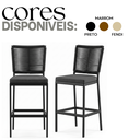 Ver mais imagens de Kit 3 Banquetas Altas de Alumínio para Ilha Gourmet e Cozinha Moderna Estofada