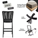Ver imagem 4 de Kit 3 Banquetas Altas de Alumínio para Ilha Gourmet e Cozinha Moderna Estofada