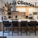 Ver imagem 2 de Kit 3 Banquetas Altas de Alumínio para Ilha Gourmet e Cozinha Moderna Estofada