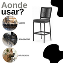 Ver imagem 6 de Kit 3 Banquetas Altas de Alumínio para Ilha Gourmet e Cozinha Moderna Estofada