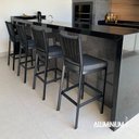 Ver imagem 3 de Kit 3 Banqueta Balcão Cozinha Churrasqueira Moderna Alumínio