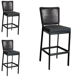 Kit 3 Banqueta Balcão Cozinha Churrasqueira Moderna Alumínio