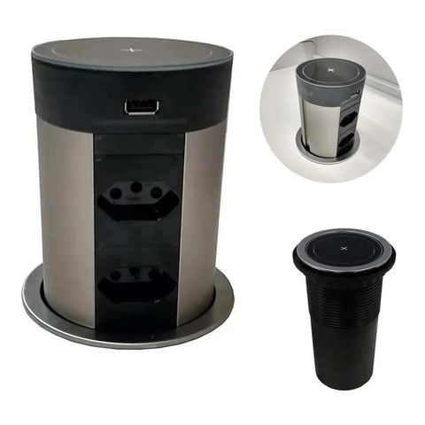 Torre de Tomada de Indução 4 Tomadas e Usb de Embutir Hafele