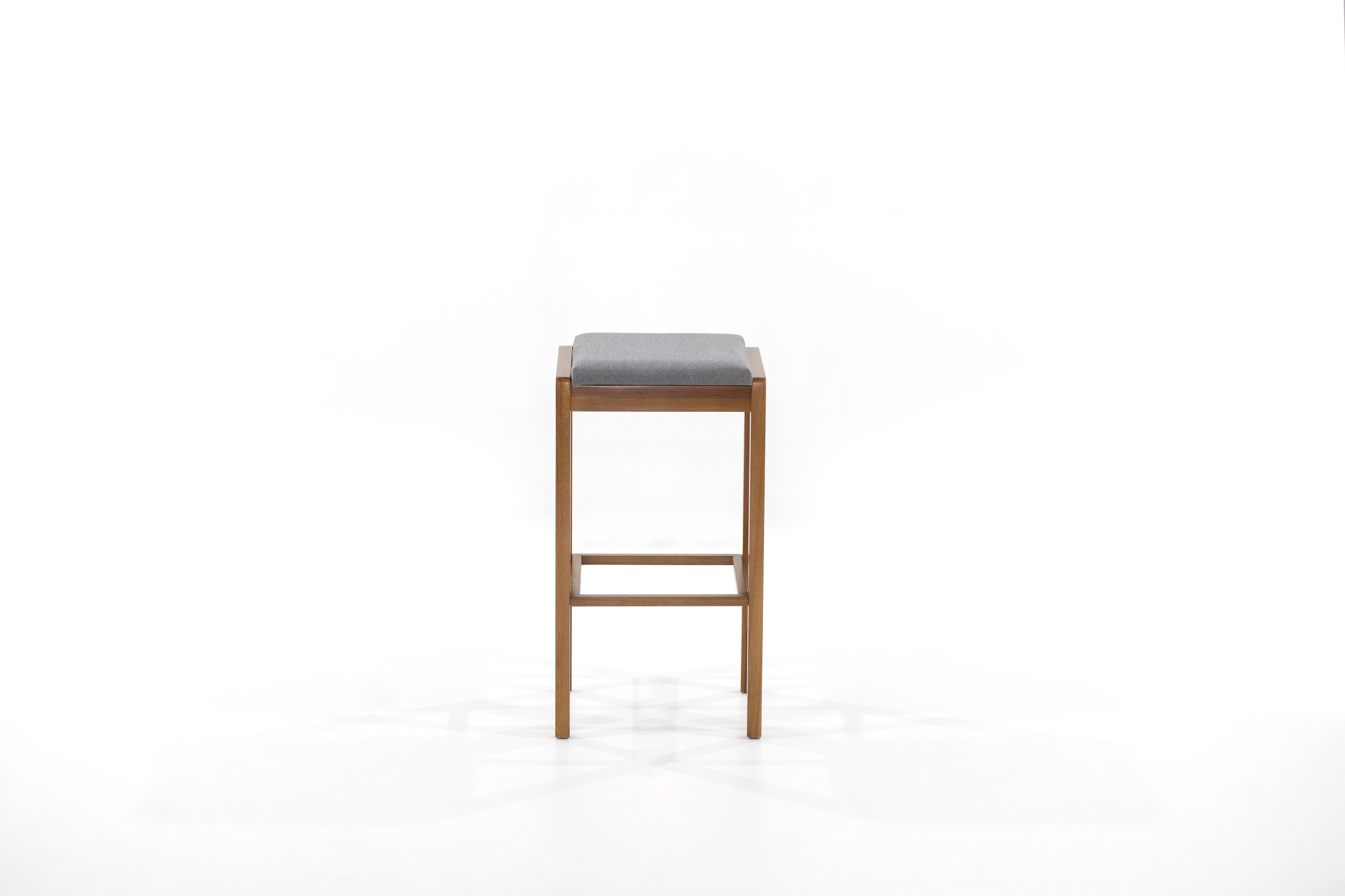 Conjunto 2 Banqueta Lívia Estofada Alta:cinza - 3
