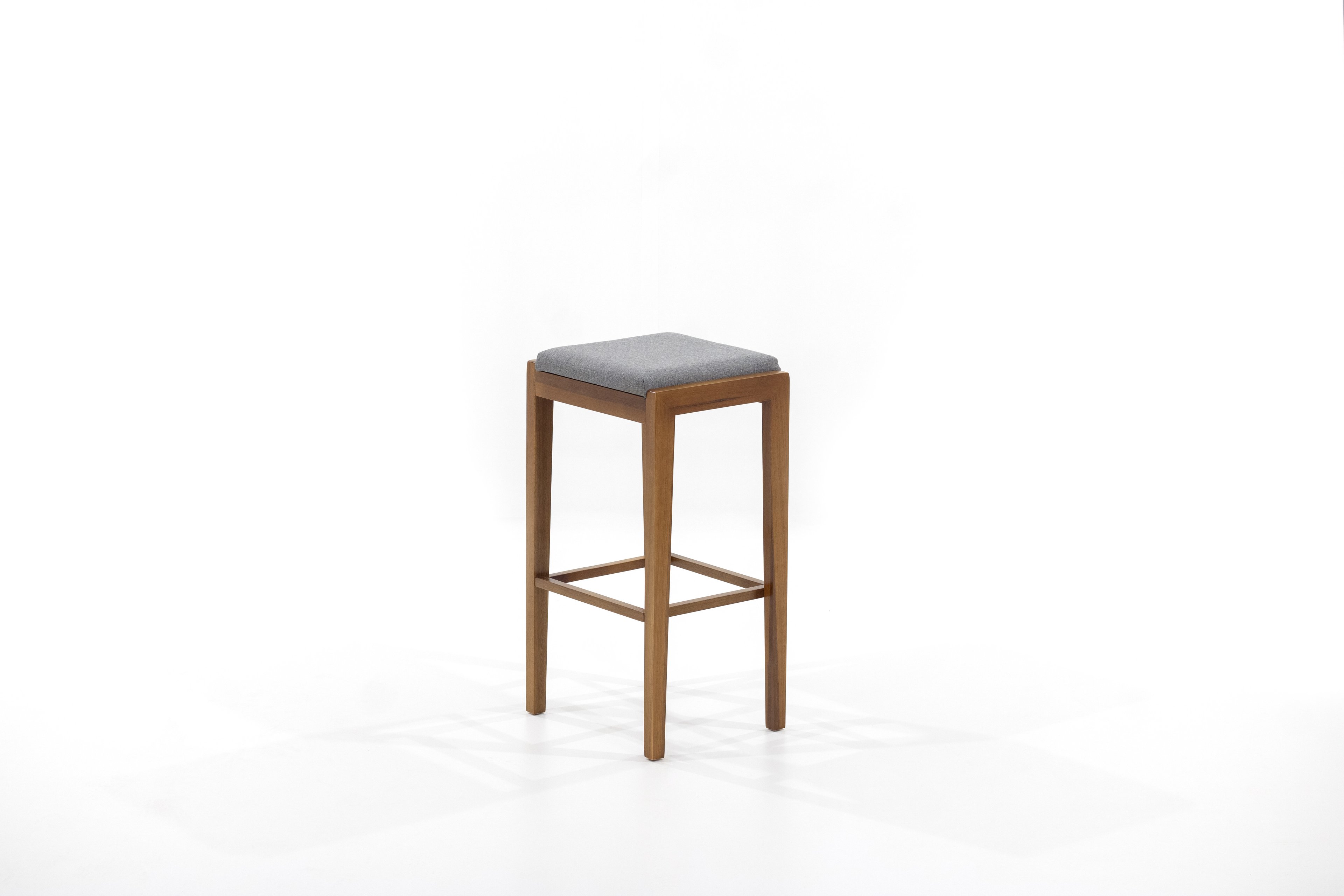 Conjunto 2 Banqueta Lívia Estofada Alta:cinza - 1
