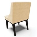 Ver imagem 4 de Kit 10 Cadeiras Estofadas Para Sala De Jantar Base Fixa De Madeira Preto Lia Suede Bege - Ibiza