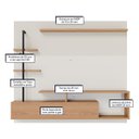 Ver imagem 3 de Painel para Tv até 58 Pol com Led 180x162cm Maragogi Off White Freijó