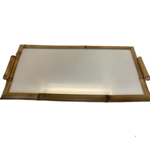 Bandeja Decorativa de Bambu e Linho G
