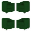 Ver imagem 1 de Kit 04 Cadeira Poltronas Decorativas Sala de Espera Clinica Cor:verde