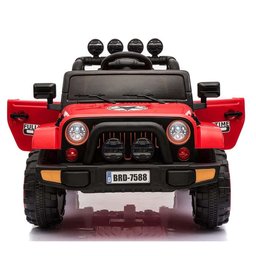 Jipe Infantil Carro Elétrico Bang Toys 12v com 2 Motores e Controle Remoto Vermelho - 1