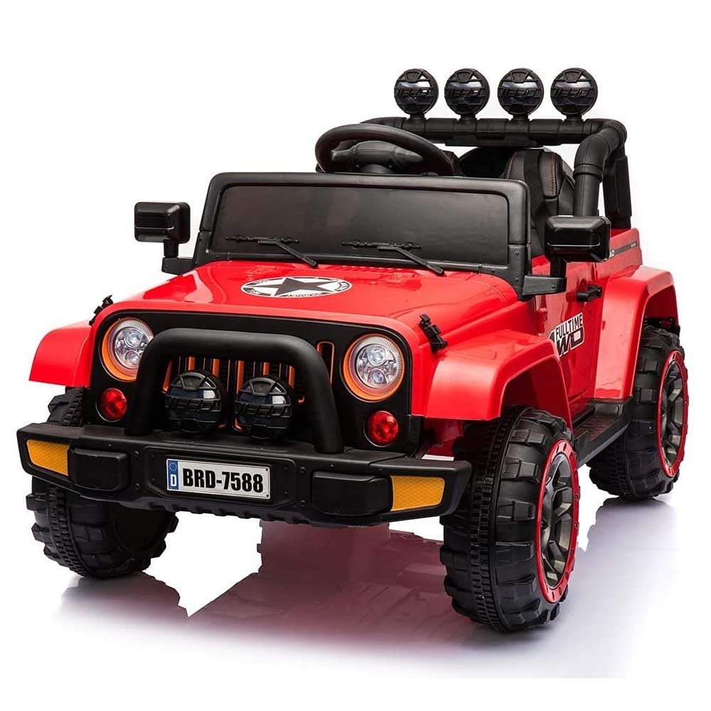 Jipe Infantil Carro Elétrico Bang Toys 12v com 2 Motores e Controle Remoto Vermelho - 2