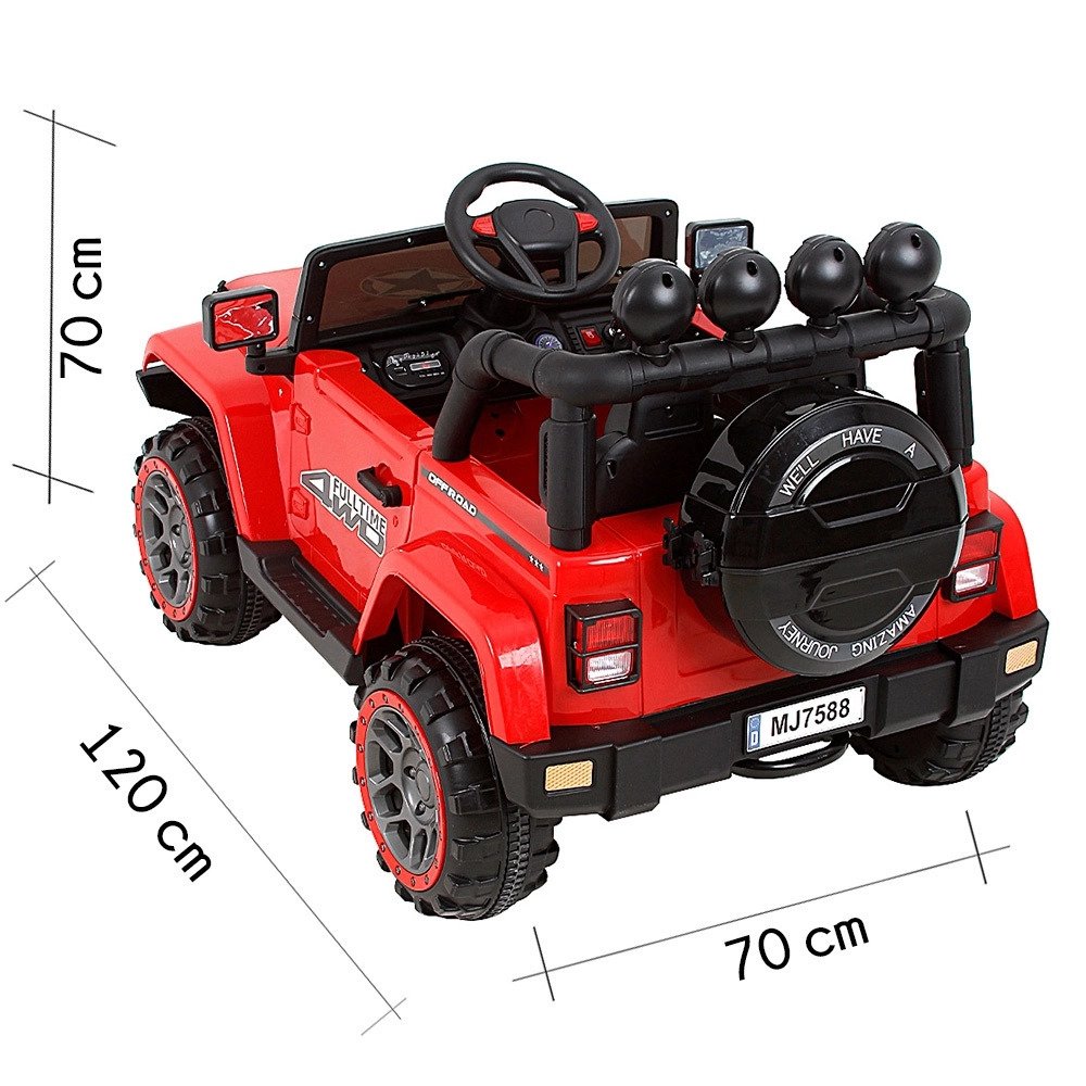 Jipe Infantil Carro Elétrico Bang Toys 12v com 2 Motores e Controle Remoto Vermelho - 5
