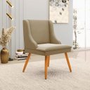 Ver imagem 2 de Kit 4 Cadeiras Decorativas Sala de Jantar Pés Palito de Madeira Firenze Suede Nude/Natural G19 - Gra