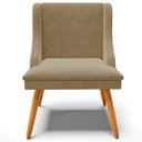 Ver imagem 7 de Kit 4 Cadeiras Decorativas Sala de Jantar Pés Palito de Madeira Firenze Suede Nude/Natural G19 - Gra