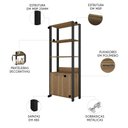 Ver imagem 2 de Guarda Roupa Solteiro Closet 73cm 2 Portas Una Mel/preto C01 - Mpozenato