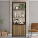 Ver imagem 6 de Guarda Roupa Solteiro Closet 73cm 2 Portas Una Mel/preto C01 - Mpozenato