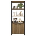 Ver imagem 5 de Guarda Roupa Solteiro Closet 73cm 2 Portas Una Mel/preto C01 - Mpozenato