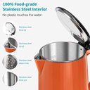 Ver imagem 2 de Secura Chaleira Elétrica Inox Parede Dupla 1.7l 1500w (laranja)