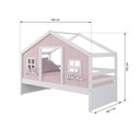 Ver imagem 3 de Cama Casinha Dos Sonhos Madeira Maciça Rosa/ Branco Housin