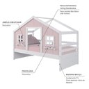 Ver imagem 4 de Cama Casinha Dos Sonhos Madeira Maciça Rosa/ Branco Housin