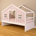 Ver imagem 1 de Cama Casinha Dos Sonhos Madeira Maciça Rosa/ Branco Housin