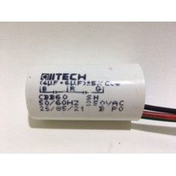 Capacitor De Motor 4UF + 6UF/ 250 VAC Flex 10 Unid - Alltech