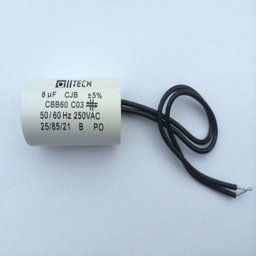 Capacitor De Motor 8uf X 250vac 2 Fios 10 Unid - Alltech - 2