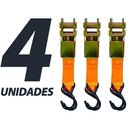 Ver imagem 2 de Jogo de 4 Cintas para Carga com Catraca Amarração 4.5m x 25mm