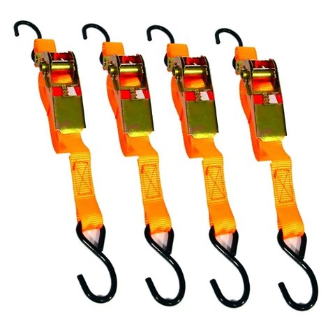 Jogo de 4 Cintas para Carga com Catraca Amarração 4.5m x 25mm